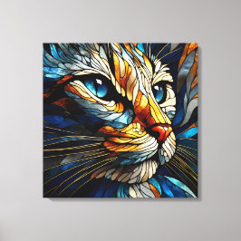 Whiskered Elegance - AI-gegenereerde kat Canvas Afdruk