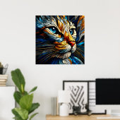 Whiskered Elegance - AI-gegenereerde kat Poster (Thuiskantoor)