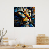 Whiskered Elegance - AI-gegenereerde kat Poster (Keuken)