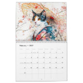 Whiskered Elegance – Geisha Cats in Bloom Kalender (Feb 2027)