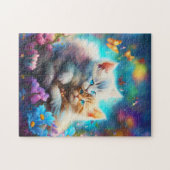 Whiskered Embrace: Kittens met vlinders Legpuzzel (Horizontaal)