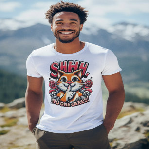 Whiskered fluistert een artistieke shhh niemand ge t-shirt