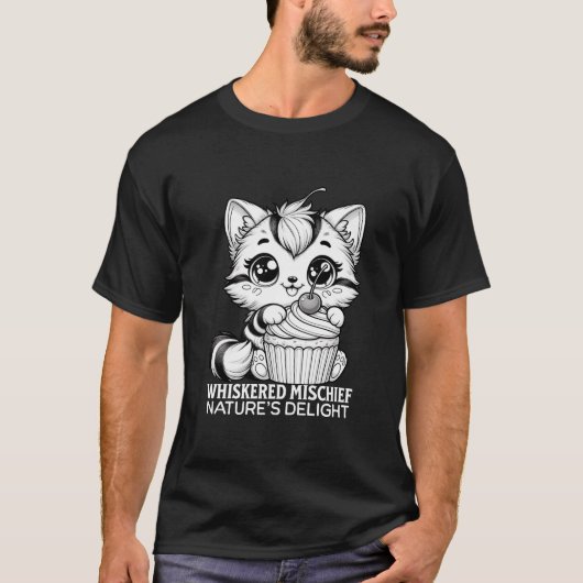 Whiskered mischief natuur genot t-shirt (Voorkant)