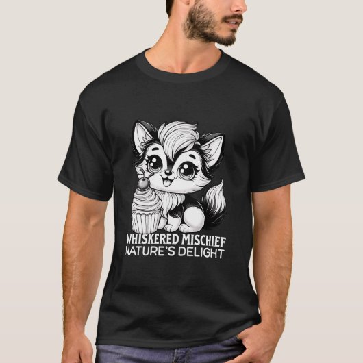 Whiskered mischief natuur genot t-shirt (Voorkant)