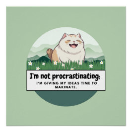 Whiskered Muse: Gekke Fat Cat inspireert schrijver Perfect Poster