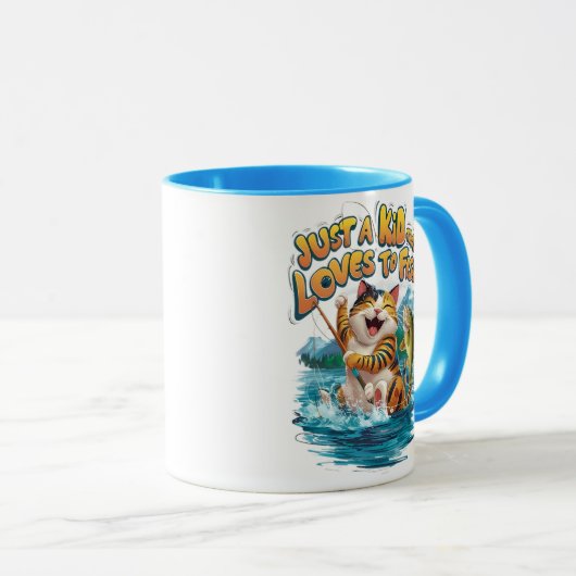 Whiskered Prection: Een katachtige Vissers Verrukk Mok (Voorkant rechts)