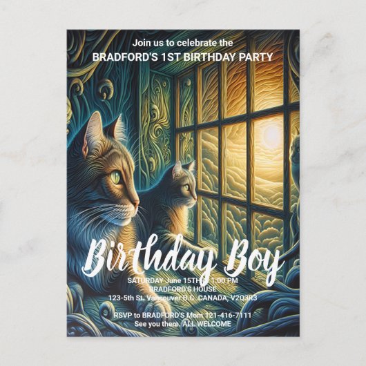 Whiskered Watchers Briefkaart (Voorkant)