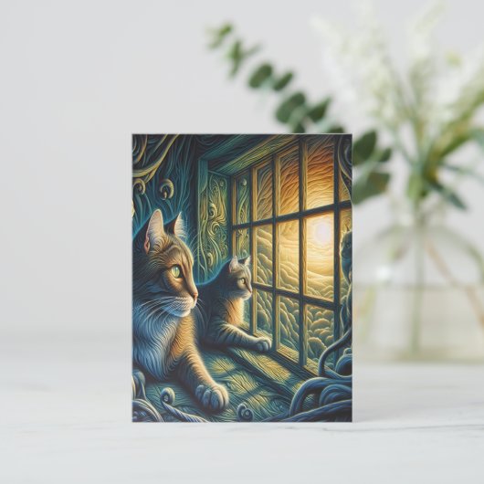 Whiskered Watchers Briefkaart (Staand voorkant)