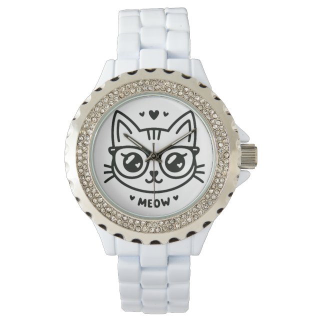 Whiskered Whimsy / Capricho de Bigodes Horloge (Voorkant)