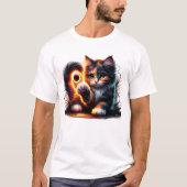 Whiskered Whimsy: Kitten en Paw Play T-shirt (Voorkant)