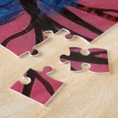 Whiskered Wonder – Bright Blue Fantasy Cat Legpuzzel (Zijkant)