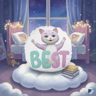 Whiskered Wonders: My Best Cat Saga Minimalist Rond Kussen