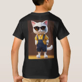 "Whiskered Workmate: Vrolijke kat in Pixar-stijl" T-shirt (Achterkant)