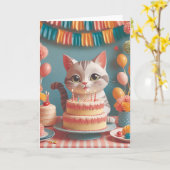 Whiskers and Cake Kaart (Gele Bloem)