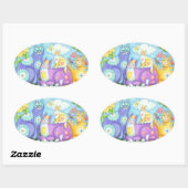 Whiskers and Spint, CAT-VRIENDS-STICKERS Ovale Sticker (Vel)