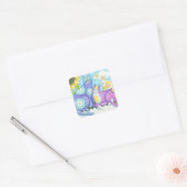 Whiskers and Spint, CAT-VRIENDS-STICKERS Vierkante Sticker (Envelop)