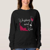 Whiskers And Wine Drinking Cat Drinker Sayings Gra Trui (Voorkant)