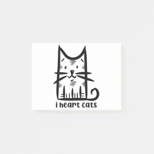 Whiskers Cat, I heart cats Post-it® Notes (Voorkant)