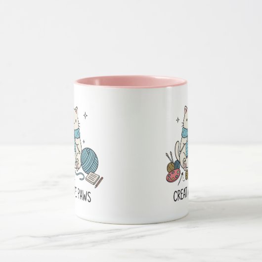 Whiskers Cat speelse minimalistische schetskunst Mok (Midden)