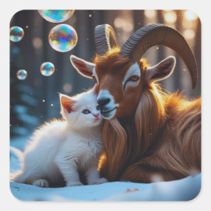 Whiskers en hoeven vierkante sticker