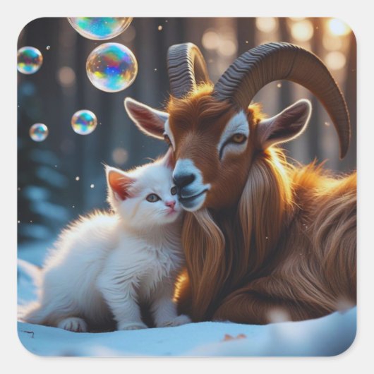 Whiskers en hoeven vierkante sticker (Voorkant)