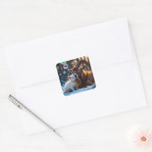 Whiskers en hoeven vierkante sticker (Envelop)