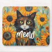 Whiskers en Zonnebloem Bliss Kat Lover's Muismat (Voorkant)