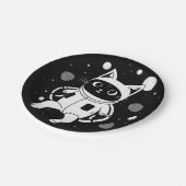 Whiskers in de ruimte papieren bordje (Gekanteld)