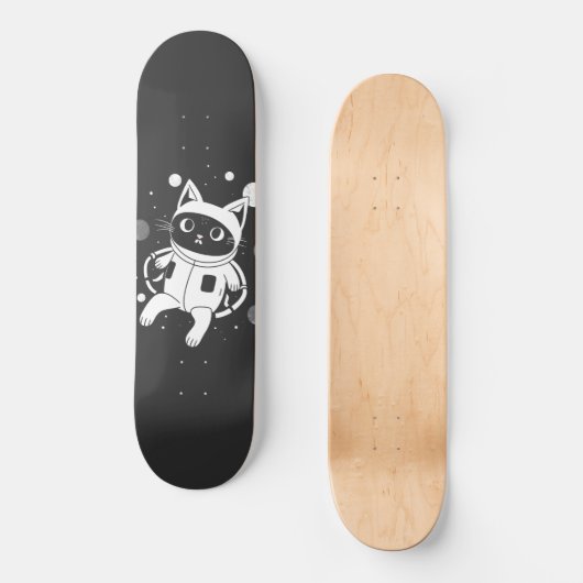 Whiskers in de ruimte persoonlijk skateboard (Voorkant)