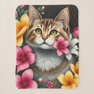 Whiskers in een bloemenwonderland sherpa deken