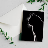Whiskers in het donker | Cat Whisker Silhouette Briefkaart