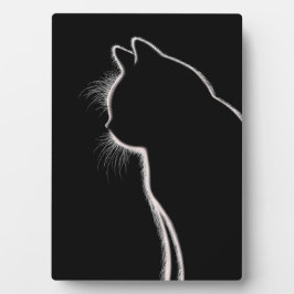Whiskers in het donker | Cat Whisker Silhouette Fotoplaat