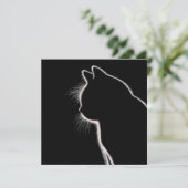 Whiskers in het donker | Cat Whisker Silhouette Kaart (Staand voorkant)