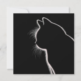 Whiskers in het donker | Cat Whisker Silhouette Kaart