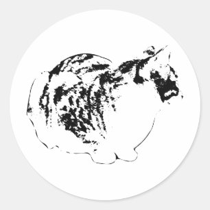 Whiskers naar de horizon ronde sticker