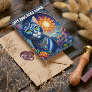 Whiskers of Light: Een kat die in de zon bakt Briefkaart