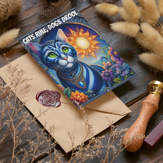 Whiskers of Light: Een kat die in de zon bakt Briefkaart