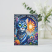 Whiskers of Light: Een kat die in de zon bakt Briefkaart (Staand voorkant)
