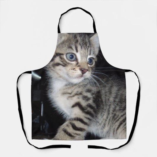 Whiskers of Trouble: Het ondeugende Tabby Kitten Schort (Voorkant)