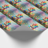 Whiskers of Wonder: de regenboog eenhoorn eekhoorn Cadeaupapier (Hoek)