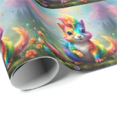 Whiskers of Wonder: de regenboog eenhoorn eekhoorn Cadeaupapier (Rol Hoek)
