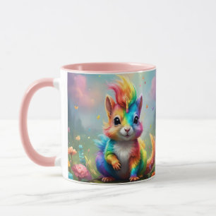 Whiskers of Wonder: de regenboog eenhoorn eekhoorn Mok
