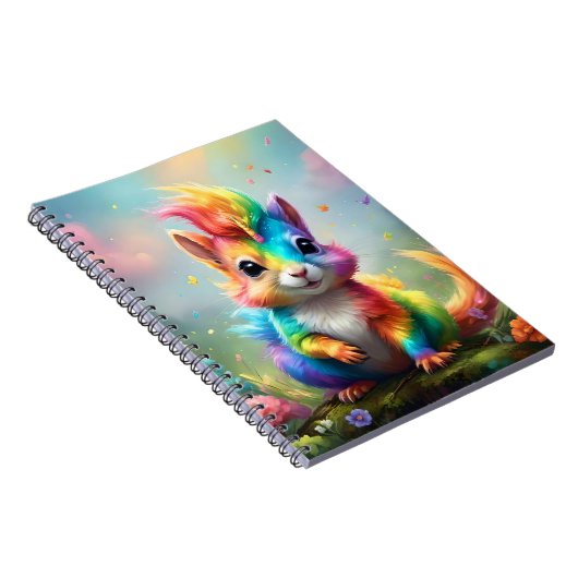 Whiskers of Wonder: de regenboog eenhoorn eekhoorn Notitieboek (Rechterzijde)