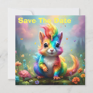 Whiskers of Wonder: de regenboog eenhoorn eekhoorn Save The Date