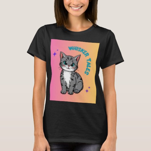 Whiskers & Tales | Whimsical Cat Storybook T-shirt (Voorkant)