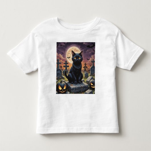 Whiskers van het Heksenuur - Black Cat Kinder Shirts (Voorkant)