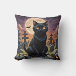 Whiskers van het Heksenuur - Black Cat Kussen