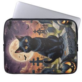 Whiskers van het Heksenuur - Black Cat Laptop Sleeve