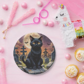Whiskers van het Heksenuur - Black Cat Papieren Bordje (Feest)