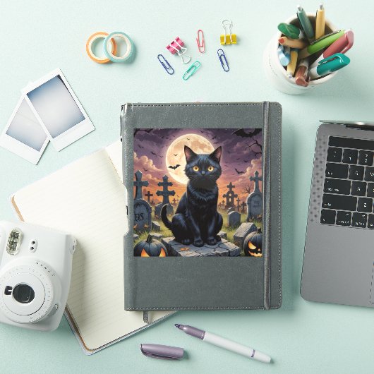 Whiskers van het Heksenuur - Black Cat Sticker (iPad Cover)